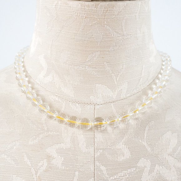 Vintage Clear Czech Glass Beaded Crystal Choker Necklace - Picture 1 of 6